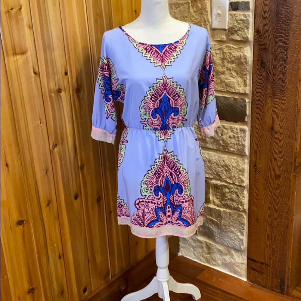 Floral pattern lilac purple dress
